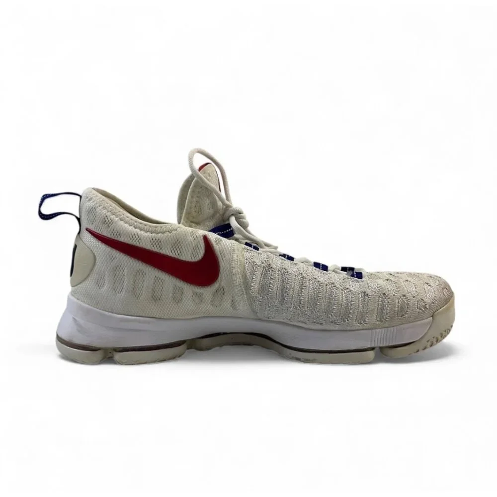 Nike KD 9 USA 843392-160 Men’s Size 13 White Red Blue Basketball Shoes No Box - Picture 4 of 15